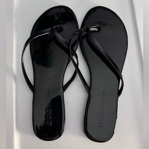 Black flip flops
